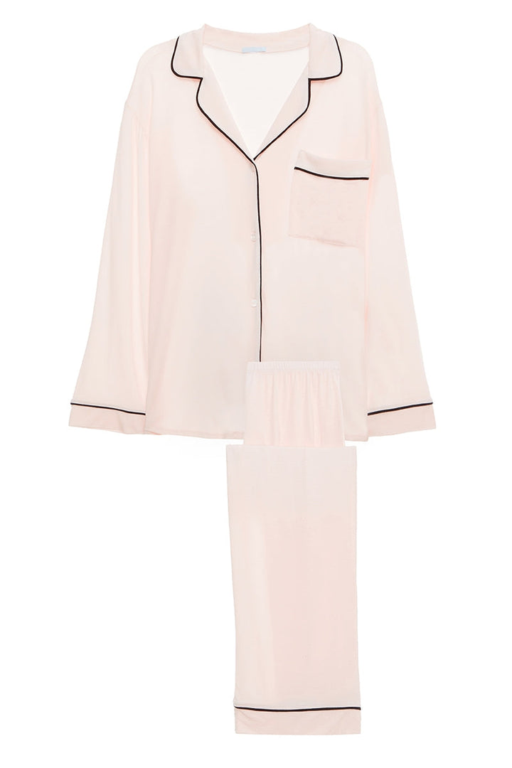 GISELE LONG PJ SET SORBET PINK / BLACK