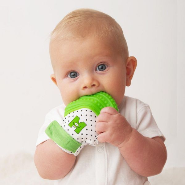 Munch Mitt Polka dots Teething Mitt Green