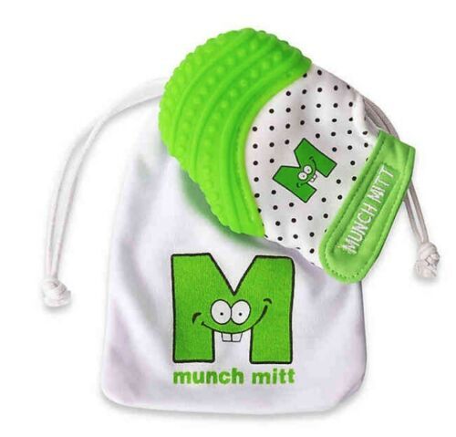 Munch Mitt Polka dots Teething Mitt Green