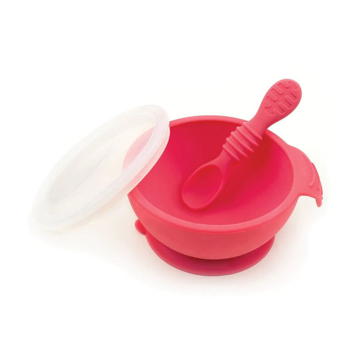 Red Silicone First Feeding Set