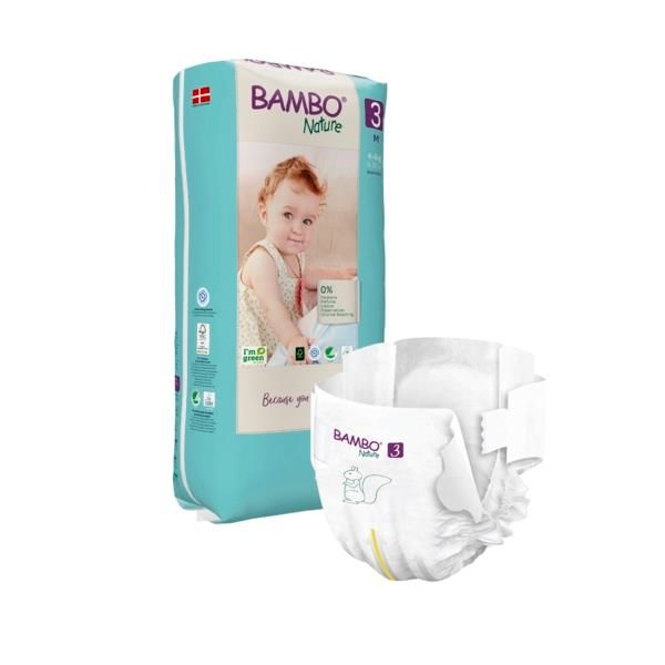 Bambo Nature Premium Eco Diapers Size 3 (4-8 KG) Tall Pack of 52