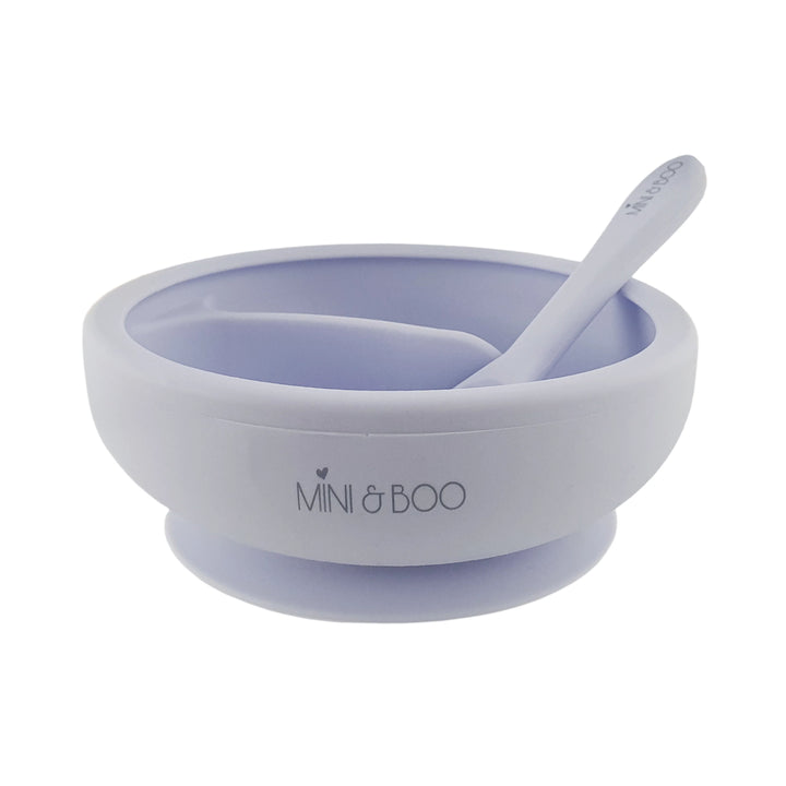 Silicone Suction Bowl Set - SECTIONED - Light Purple