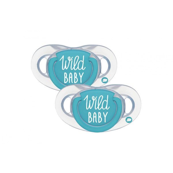 Bebeconfort Silicone Soother Wild Baby Blue 0/6 Months 2 Pieces