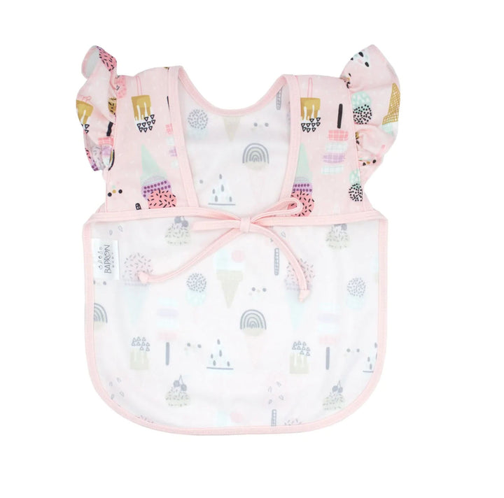 Pink Ice Cream Flutter Toddler Bapron for 6m-3T