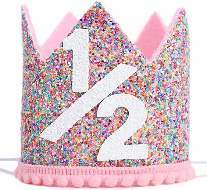 Rainbow half birthday crown