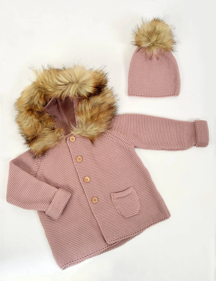 Coat with Natural Fur Hoodie With Natural Fur Cap