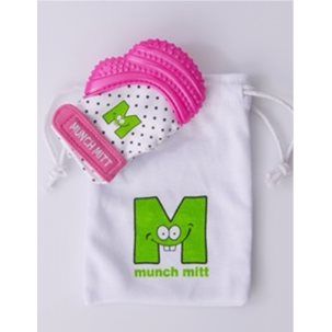 Munch Mitt Polka dots Teething Mitt Pink