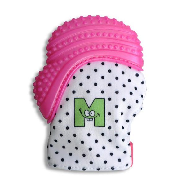 Munch Mitt Polka dots Teething Mitt Pink