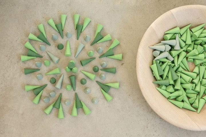 Mandala Green Cones (36 pieces) by Grapat