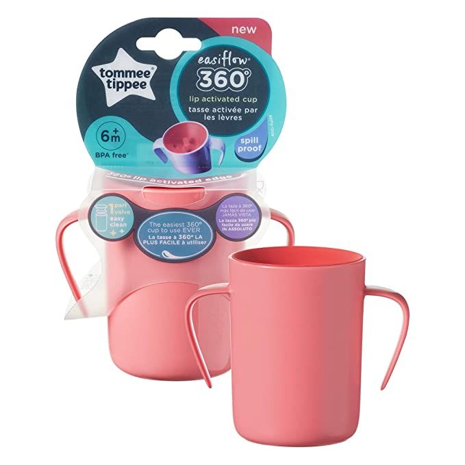 Tommee Tippee Easy-Flow 360 Handled Cup Pink 6+m