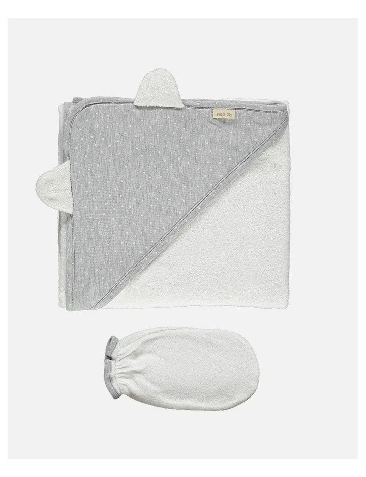 Hooded towel in grey