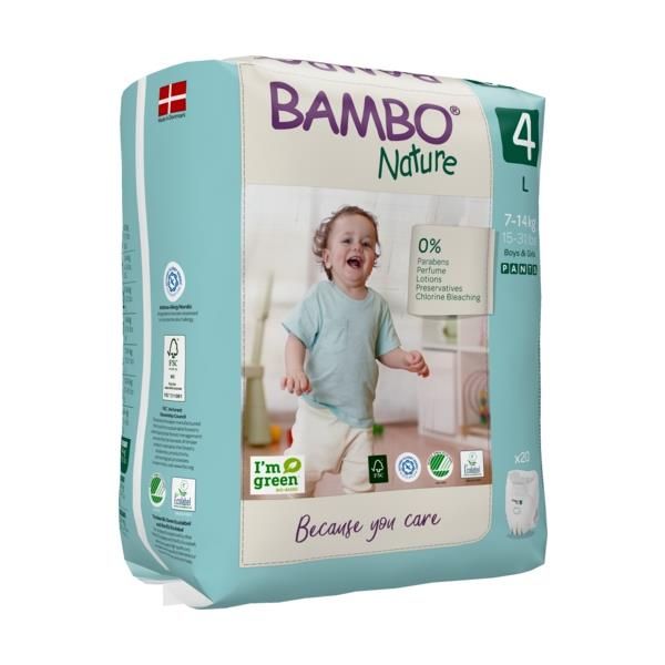 Bambo Nature Premium Eco Diapers Pants - SIZE 4 (7-14KG) Pack of 20 pcs