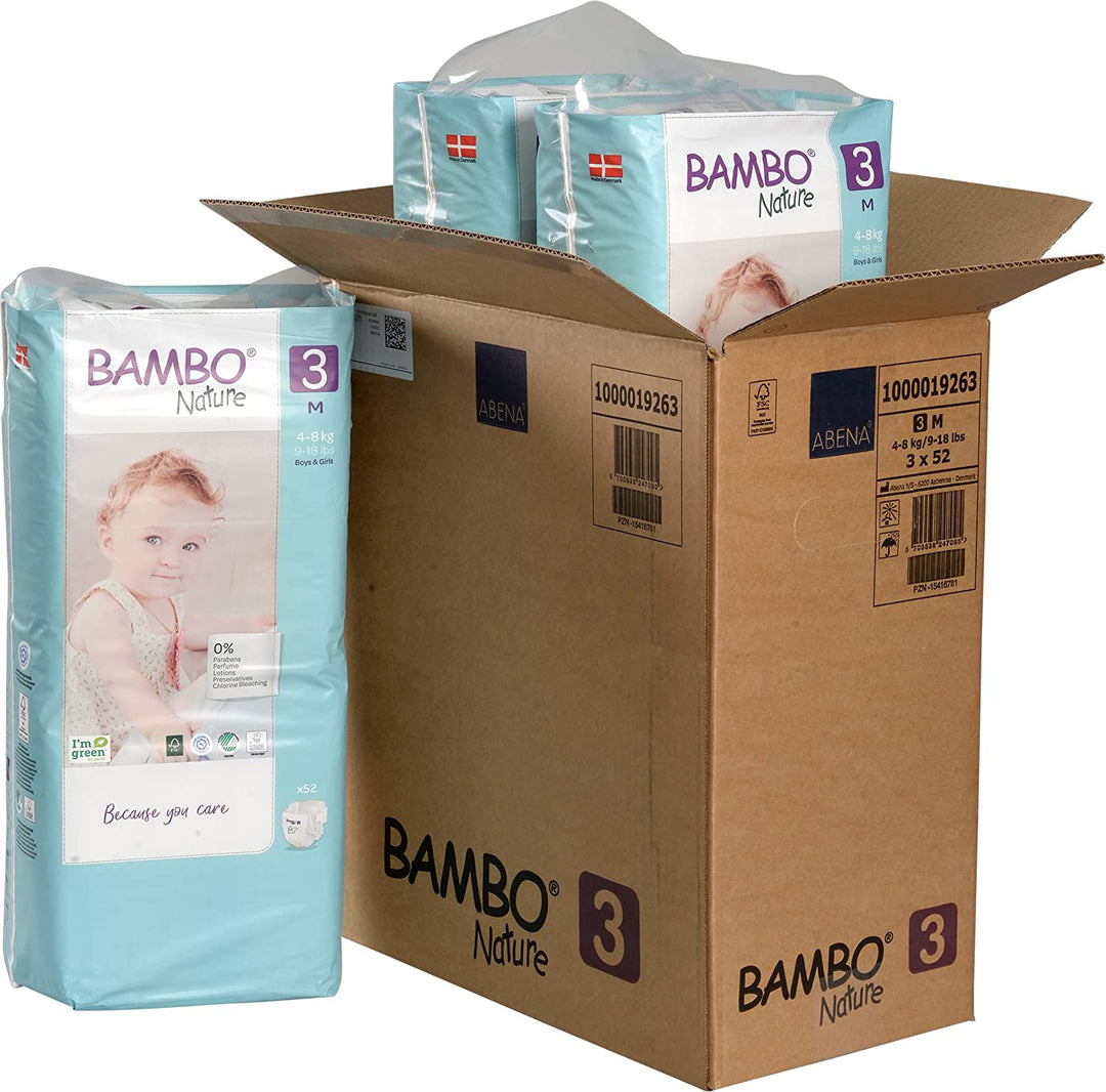 Bambo Nature Premium Eco Diapers, Size 3 (4-8kg)