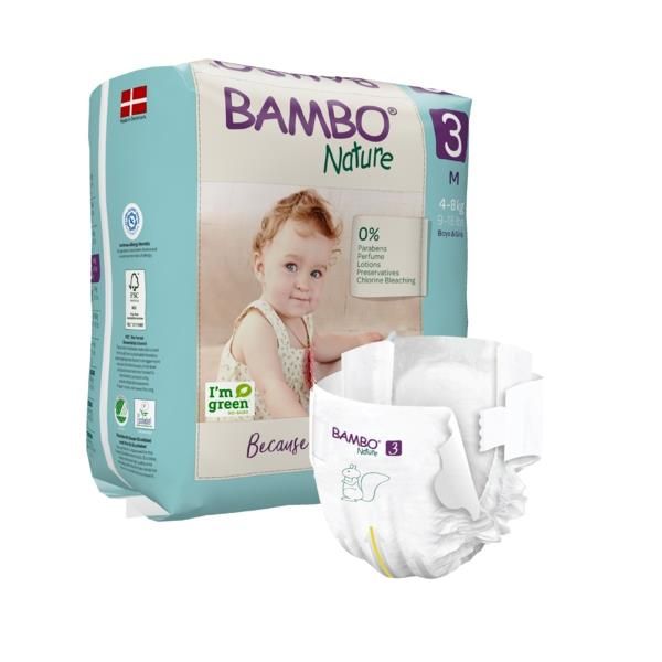 Bambo Nature Premium Eco Diapers, Size 3 (4-8kg)