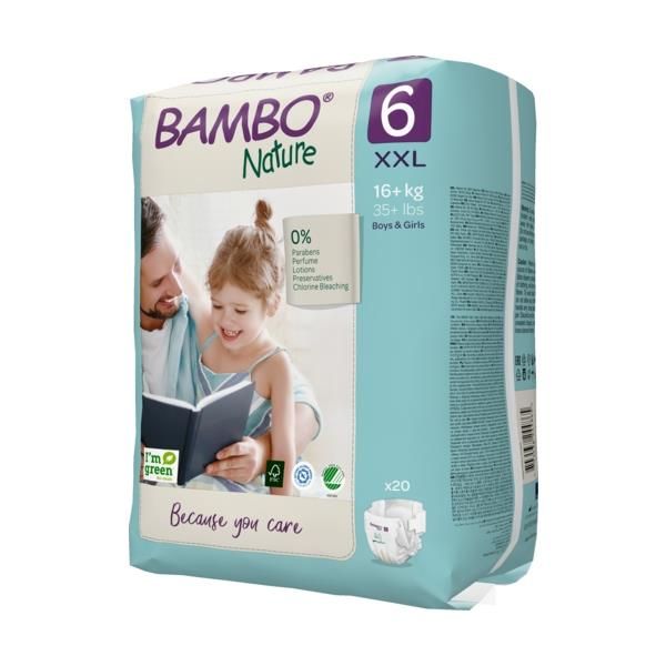Bambo Nature Premium Eco Diapers, Size 6 (16+ kg)