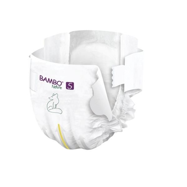Bambo Nature Premium Eco Diapers Size 5 (12-18 KG) Tall Pack of 44