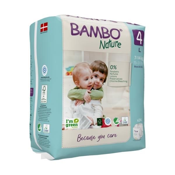 Bambo Nature Premium Eco Diapers, Size 4 (17-14kg)