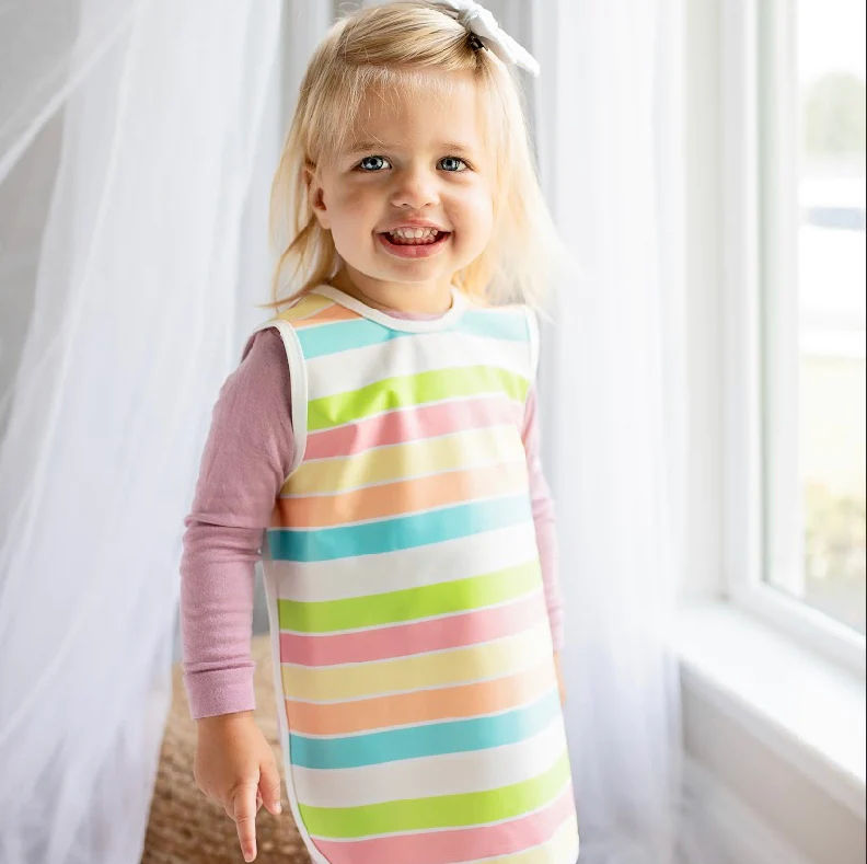 Rainbow Stripes Toddler Bapron for 6m-3T