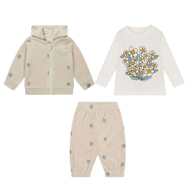 Daisy Emb Velour SMC Baby Tracksuit