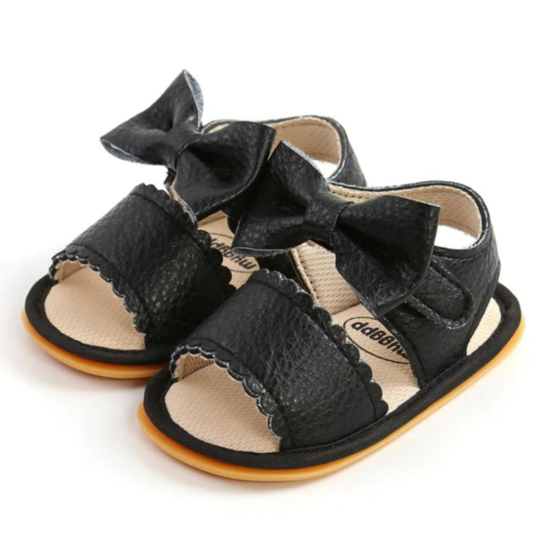 Baby Girl Bow Sandals - Black