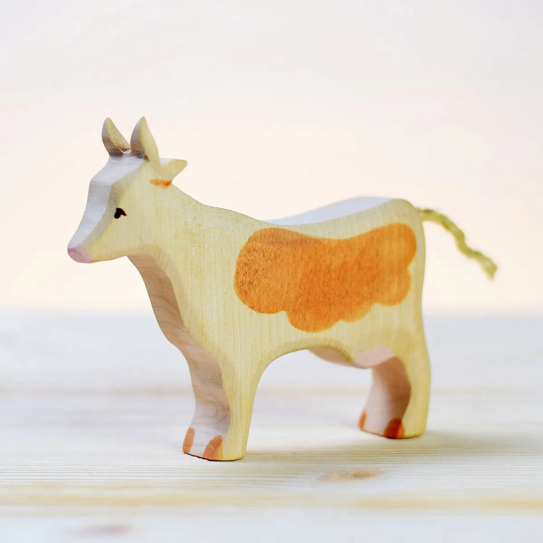 White & Brown Cow by Bumbu Toys