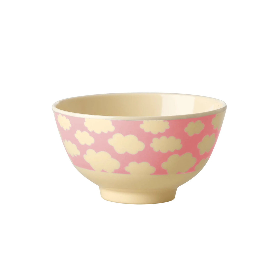 Melamine Bowl with Cloud Print - Pink - Small
