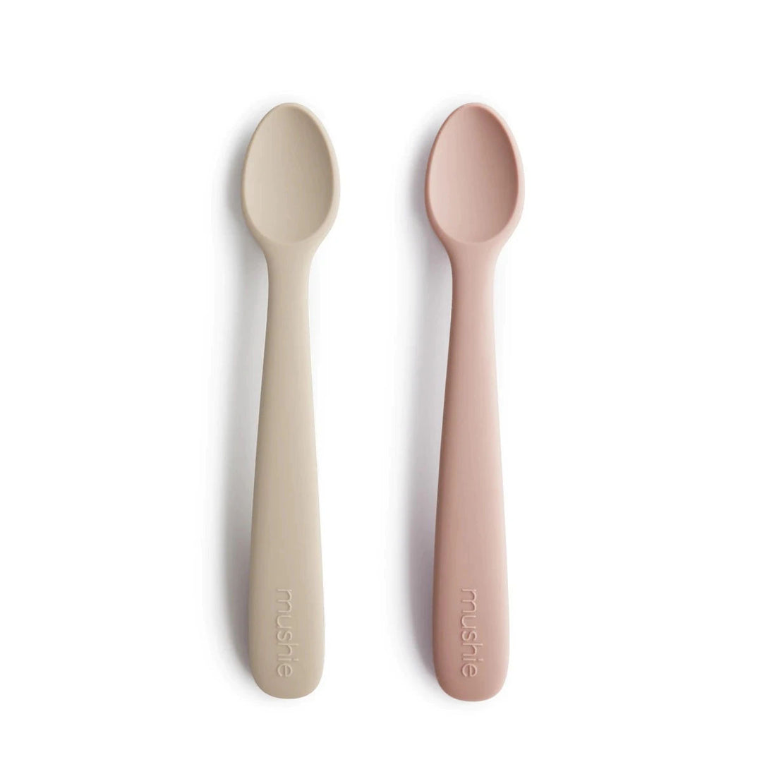 Mushie - Silicone Feeding Spoons (Blush/Shifting Sand) 2-Pack