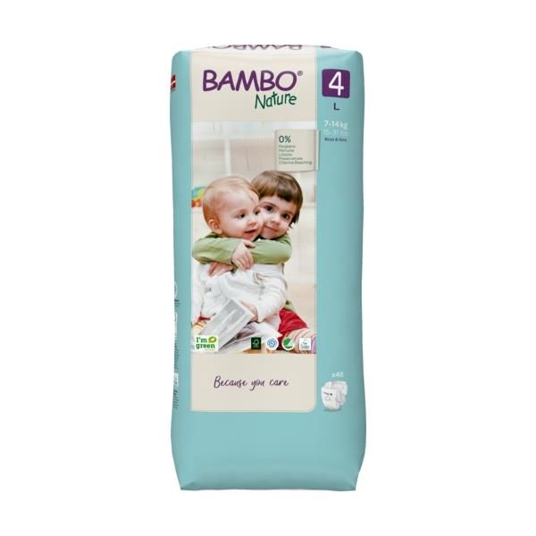 Bambo Nature Premium Eco Diapers Size 4 (7-14 KG) Tall Pack of 48
