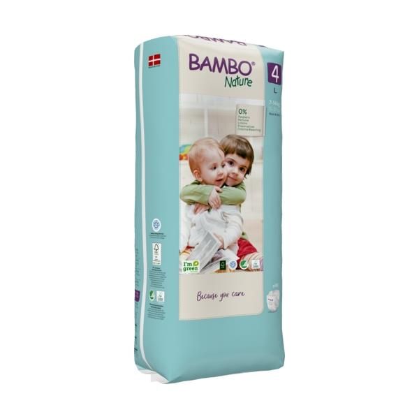 Bambo Nature Premium Eco Diapers Size 4 (7-14 KG) Tall Pack of 48