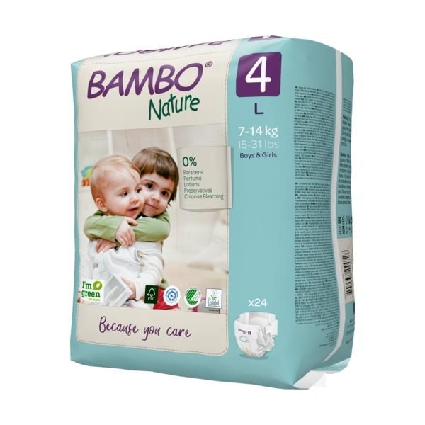 Bambo Nature Premium Eco Diapers, Size 4 (17-14kg)